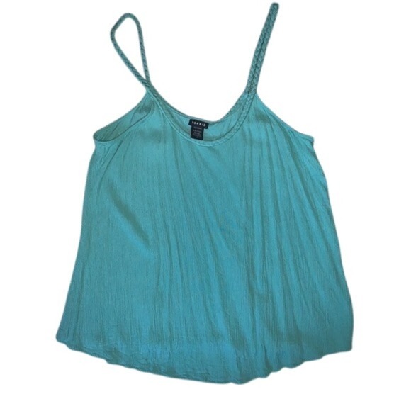 Torrid Green Sleeveless Tank Top with Braided Straps Plus Size - Picture 2 of 3